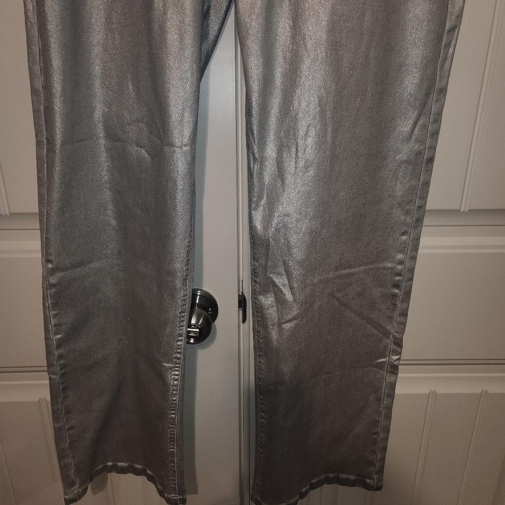 High Rise Metallic Silver Pants Set - Picture 4 of 5